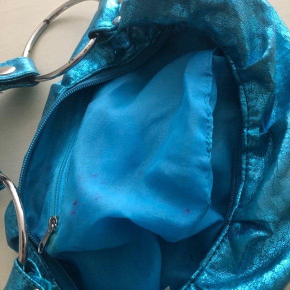 Mermaid Blue Metallic Bracelet Bag UNIQUE (Good Condition) So Unique & Cute - Picture 8 of 12